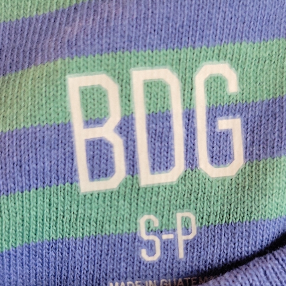 BDG Blue and Green Striped Knit T Shirt